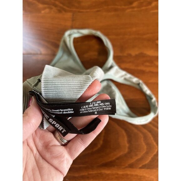 Victoria Secret PINK Seamless Lightly Lined Green Stretch Sports Bra L - Picture 5 of 7